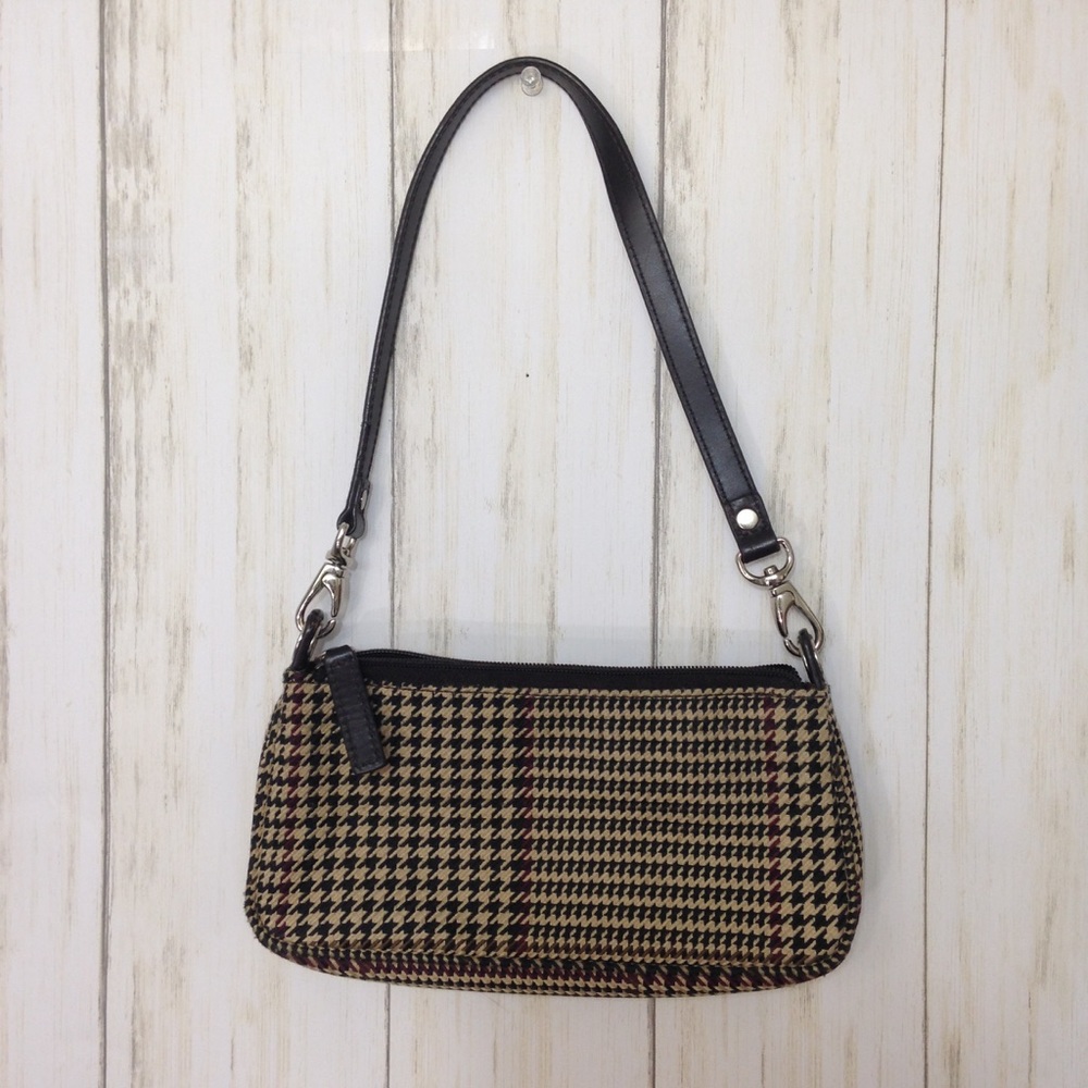 Ralph Lauren Tan Black Plaid Mini Handbag Purse